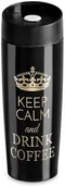 Kubki termiczne - Murrano Kubek Termiczny Termos Czarny Keep Calm GRAWER KUB-C-015 - miniaturka - grafika 1