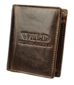 Portfele - Wild Portfel Męski Skórzany Skóra Licowa Mały Pionowy Bez Zapięcia 5505 - miniaturka - grafika 1