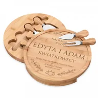 Deski do krojenia - Murrano Deska drewniana do sera zestaw akcesoria grawer dla rodziców na święta DSK-SER2-031 - miniaturka - grafika 1