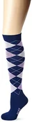 Skarpetki jeździeckie - Pfiff długie skarpetki do jazdy konnej w kratę, niebieski, M 100322-149-37 - miniaturka - grafika 1