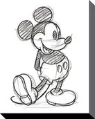 Wyposażenie pokoiku dziecięcego - Mickey Mouse sketched druki na płótnie, poliester, wielokolorowa, 40 x 50 cm AFWDC94312 - miniaturka - grafika 1