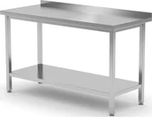 Stoły gastronomiczne - Hendi Stół gastronomiczny przyścienny z rantem i półką 100x70x85 cm 812723 Stół gastronomiczny przyścienny z rantem i półką 100x70x85 cm 812723 812723 - miniaturka - grafika 1