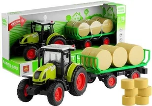 Lean Toys Traktor z przyczepką z sianem świeci gra 37,5 cm - Samochody i pojazdy dla dzieci - miniaturka - grafika 2