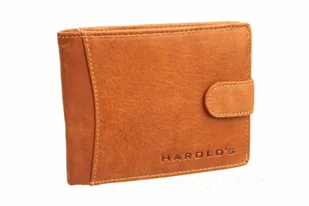 HAROLD'S Portfel Męski Skórzany HAROLD'S Skóra Licowa Duży Poziomy Z Zapięciem 5546 - Portfele - miniaturka - grafika 4