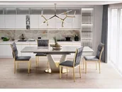 Stoły - Halmar Stół VALENTINO 90x160-220 cm Popielaty marmur V-CH-VALENTINO-ST - miniaturka - grafika 1