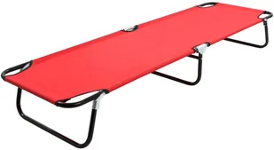vidaXL Składany leżak, czerwony, stal - Leżaki ogrodowe - miniaturka - grafika 2