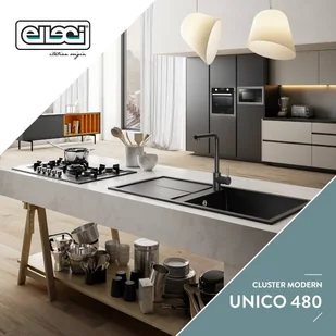 Elleci Zlew UNICO 480 dove grey K93) KERATEK LKU48093) - Zlewozmywaki - miniaturka - grafika 4