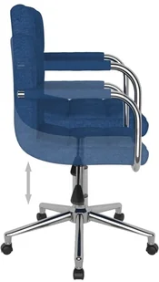 Fotel biurowy, krzesło biurowe vidaXL Obrotowe krzesło biurowe, niebieskie, tapicerowane tkaniną 334795 - Fotele i krzesła biurowe - miniaturka - grafika 7