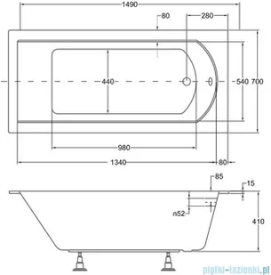 PMD Piramida Shea Slim 150x70 WAS150SL - Wanny - miniaturka - grafika 3