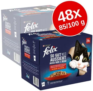Purina Felix Pakiet Fantastic , 48 x 85 g - Rybne smaki - Mokra karma dla kotów Purina Felix Pakiet Fantastic , 48 x 85 g - Rybne smaki - Mokra karma dla kotów - miniaturka - grafika 2