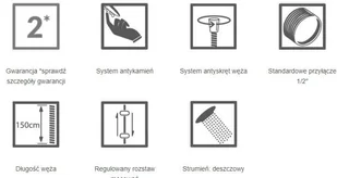 Laveo Zestaw natryskowy na drążku POLA złoty NAP_G1A1 NAP_G1A1 - Zestawy prysznicowe - miniaturka - grafika 2
