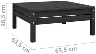 vidaXL 11-cz. zestaw wypoczynkowy do ogrodu, czarny, drewno sosnowe - Meble ogrodowe - miniaturka - grafika 8