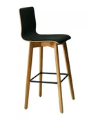 Taborety i hokery - Delta Hoker barowy LUKA SOFT W czarny - drewniane nogi - miniaturka - grafika 1