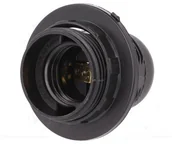 Oprawy, klosze i abażury - Pawbol Oprawka E27 plastik z kołnierzem czarna (20) - miniaturka - grafika 1