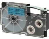 Papier do drukarek - Casio XR-9BU1, 9mm x 8m, czarny druk / niebieski podkład, taśma oryginalna - miniaturka - grafika 1