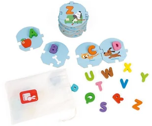 Janod Puzzle Uczę się alfabetu wersja angielska, - Klocki - miniaturka - grafika 8