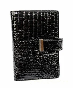 Jennifer Jones Etui Na Karty Dokumenty JENNIFER JONES Wizytownik Pionowy Z Zapięciem Skóra Naturalna Lakierowana JJ5244 - Etui na dokumenty i karty - miniaturka - grafika 5