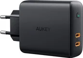 Ładowarki do telefonów - Aukey Ładowarka PA-D5 GaN ładowarka sieciowa 2xUSB C Power Delivery 3.0 63W 6A Dynamic Detect PA-D5 - miniaturka - grafika 1