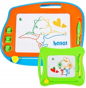 MALPLAY DUŻA TABLICA ZNIKOPIS POMARAŃCZOWA MAGNETYCZNA ZESTAW 2W1 293947 - Tablice interaktywne - miniaturka - grafika 3