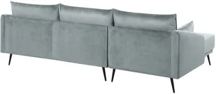 Beliani Beliani Sofa narożna prawostronna welur szara VARDE - Narożniki - miniaturka - grafika 4