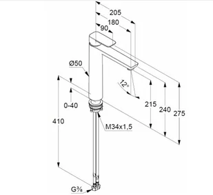 Kludi Pure&Style bateria umywalkowa wysoka chrom 402960575 - Baterie umywalkowe - miniaturka - grafika 2