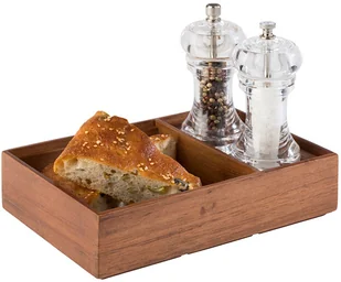 APS Pudełko stołowe drewniane, dwie komory, 225x150x55 mm | APS, Woody 11651 - Wyposażenie lokali gastronomicznych - miniaturka - grafika 2