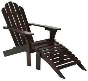 vidaXL Fotel ogrodowy z podnóżkiem, drewniany, brązowy - Fotele i krzesła ogrodowe - miniaturka - grafika 2