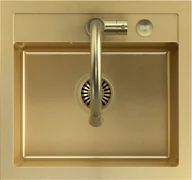 Zlewozmywaki z baterią - STEINER Quadron Zlewozmywak granit + bateria + zaślepka złoty JOHNNY 110 ART5047G1_3673503PVDG1_Z - miniaturka - grafika 1