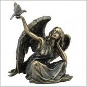 Figurki dekoracyjne - Veronese SIEDZĄCY ANIOŁ Z GOŁĘBIEM (WU75981A4) - miniaturka - grafika 1