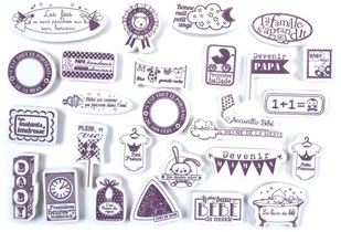 Aladine Stempelki, narodziny, 27 sztuk - Scrapbooking - miniaturka - grafika 4