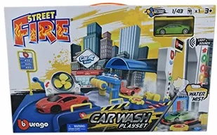 Bburago Street Fire Myjnia Samochodowa i Autko 30406 - Tory, garaże, parkingi - miniaturka - grafika 7