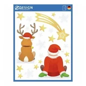 Ozdoby bożonarodzeniowe - Naklejki Z-DESIGN foliowe na okn-mikołaj i renifer AVERY ZWECKFORM 9szt. /52299/ ZW763 - miniaturka - grafika 1