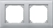 Wyłączniki światła i elektryczne - Merten 486260 m-Plan ramek, 2-krotnie, aluminium - miniaturka - grafika 1