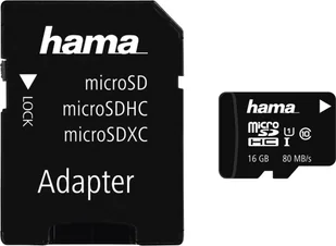 Hama MicroSDHC Class 10 16GB (microSDHC 16GB Class 10 UHS-I 80MB/s + adapter) - Karty pamięci Hama MicroSDHC Class 10 16GB (microSDHC 16GB Class 10 UHS-I 80MB/s + adapter) - Karty pamięci - miniaturka - grafika 2