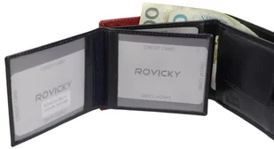Rovicky (PL) Portfel Męski Skórzany Skóra Licowa Mały Poziomy Bez Zapięcia 323-RBA RIFID - Portfele - miniaturka - grafika 4