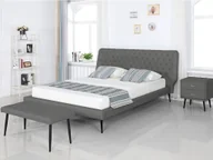 Łóżka - Beliani Zestaw mebli do sypialni ekoskóra 160 x 200 cm szary ESSONNE - miniaturka - grafika 1