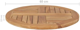 vidaXL Blat stołu lite drewno tekowe okrągły 60 cm 48984 - Stoły - miniaturka - grafika 7