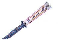 Noże - Joker Nóż MOTYLEK rainbow czakra Damascus (JKR645) JKR645 - miniaturka - grafika 1