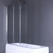 Parawany nawannowe - DUSO Parawan nawannowy trzyczęściowy DUSO 120x140 szkło transparentne DS322T - miniaturka - grafika 1