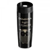 Kubki termiczne - Murrano Kubek Termiczny Termos Czarny Sówka GRAWER KUB-C-024 - miniaturka - grafika 1