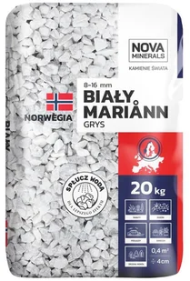 NOVA MINERALS Grys Mariann 8 - 16 mm 20 kg biały Nova minerals - Pozostałe ozdoby ogrodowe NOVA MINERALS Grys Mariann 8 - 16 mm 20 kg biały Nova minerals - Pozostałe ozdoby ogrodowe - miniaturka - grafika 1