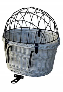 Kosz na rower Koszyk wiklinowy z kratką dla psa - Koszyki rowerowe - miniaturka - grafika 2