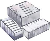 Meble modułowe i akcesoria - Organizer do szuflady na bieliznę z przegródkami szary HA3115 - miniaturka - grafika 1