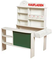 Zabawy w naśladowanie dorosłych - Roba sklepy dla dzieci, drewniane sklepy z 4 szufladami, zegar, tablica, lady i boki, białe lub naturalne, dostępne z akcesoriami i bez, bez akcesori, biały - miniaturka - grafika 1