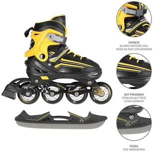 Nils EXTREME NH18190 2w1 CZARNO-POMARAŃCZOWY ROZM.M(34-38) ŁYŻWOROLKI Z WYM. PŁ. HOKEJOWĄ EXTREME - Rolki - miniaturka - grafika 3