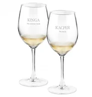 Kieliszki - Murrano Kieliszki szklane do wina zestaw x2 grawer ona ma zawsze rację dla 2xSKIV-004 - miniaturka - grafika 1