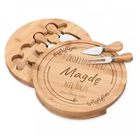 Deski do krojenia - Murrano Deska drewniana do sera zestaw akcesoria grawer na Dzień Kobiet DSK-SER2-011 - miniaturka - grafika 1