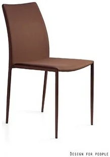 Unique Krzesło DESIGN brązowe na metalowych nogach materiałowe DES-PVC-3 - Krzesła - miniaturka - grafika 2