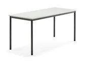 Meble do szkół i przedszkoli - AJ Produkty Stół BORS, 1600x700x760 mm, laminat biały, antracyt - miniaturka - grafika 1