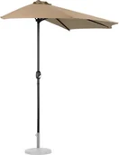 Parasole ogrodowe - Uniprodo Parasol ogrodowy półokrągły zielony pięciokątny 270 x 135 cm UNI_HALFUMBRELLA_R300GR_N - miniaturka - grafika 1